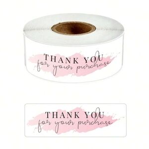 120pcs/Roll Pink Thank You Stickers